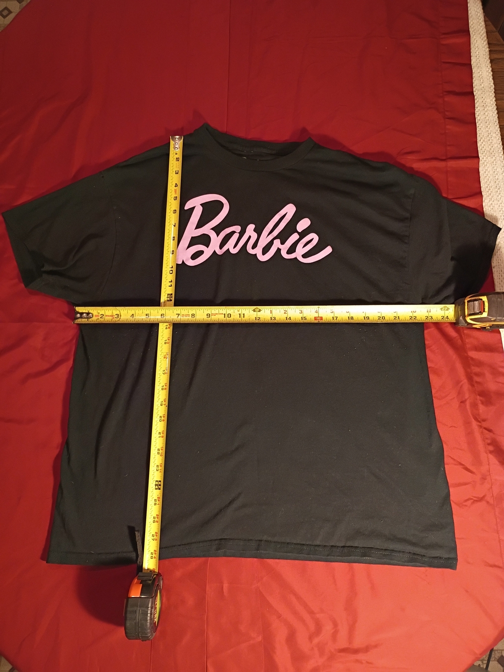 Barbie Black Tee with Pink Script Logo - Picture 2 of 4